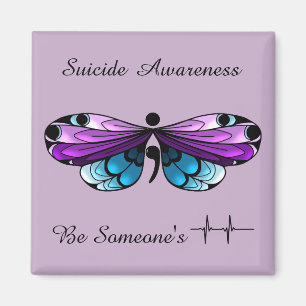 Suicide Awareness Butterfly Semicolon Magnet