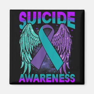Suicide Awareness Clothing Wings Ribbon Suicide Pr Magnet
