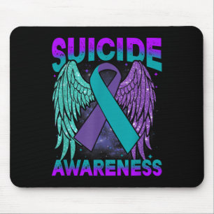 Suicide Awareness Clothing Wings Ribbon Suicide Pr Mouse Mat