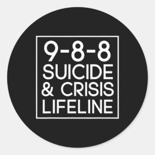 Suicide Awareness Crisis Lifeline 988 Classic Round Sticker