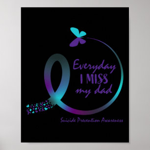Suicide Awareness Dad Loving Memory Miss My Father Poster