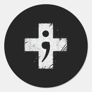 Suicide Awareness Depression Anxiety Mental Health Classic Round Sticker