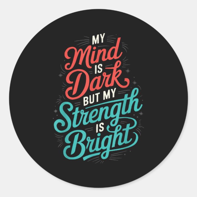 Suicide Awareness Depression Anxiety Mental Health Classic Round Sticker (Front)