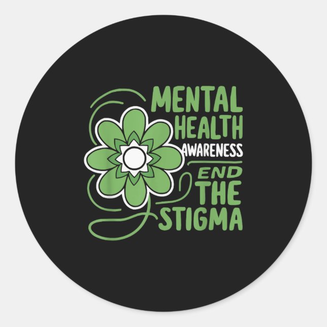 Suicide Awareness Depression Anxiety Mental Health Classic Round Sticker (Front)