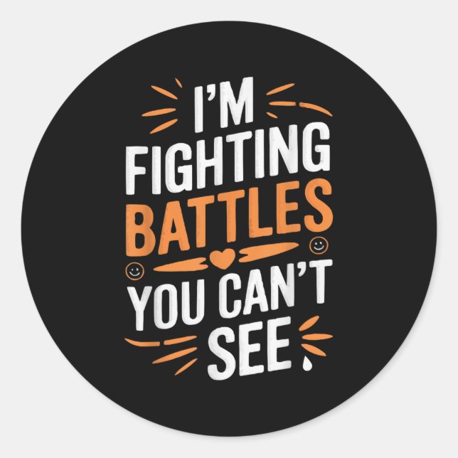 Suicide Awareness Depression Anxiety Mental Health Classic Round Sticker (Front)
