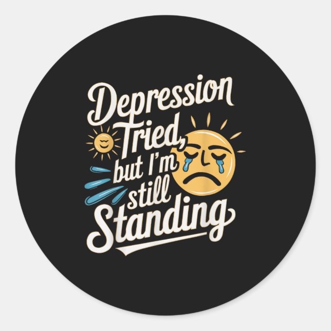 Suicide Awareness Depression Anxiety Mental Health Classic Round Sticker (Front)