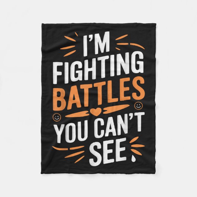 Suicide Awareness Depression Anxiety Mental Health Fleece Blanket (Front)