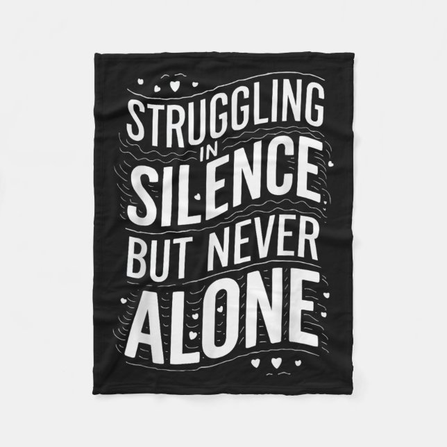 Suicide Awareness Depression Anxiety Mental Health Fleece Blanket (Front)