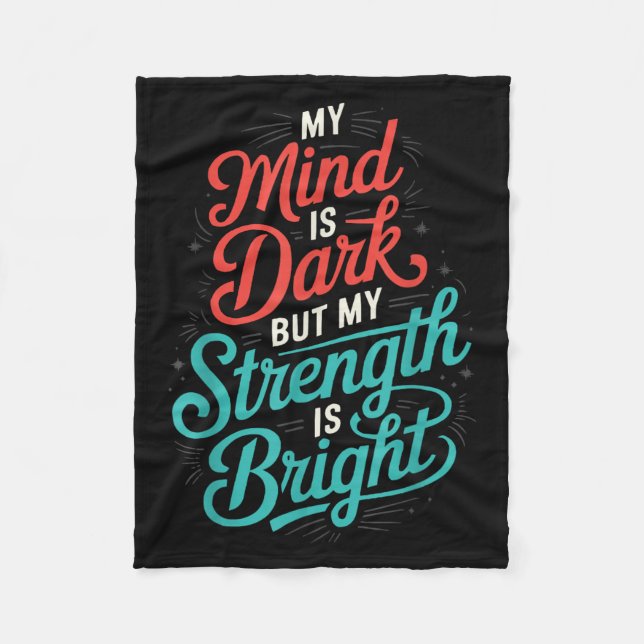 Suicide Awareness Depression Anxiety Mental Health Fleece Blanket (Front)