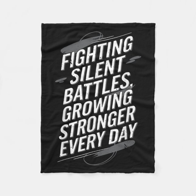 Suicide Awareness Depression Anxiety Mental Health Fleece Blanket (Front)