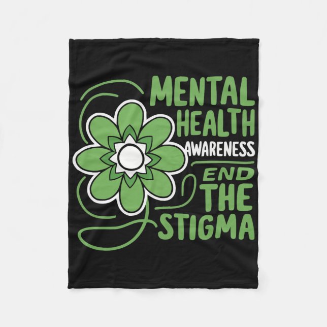 Suicide Awareness Depression Anxiety Mental Health Fleece Blanket (Front)