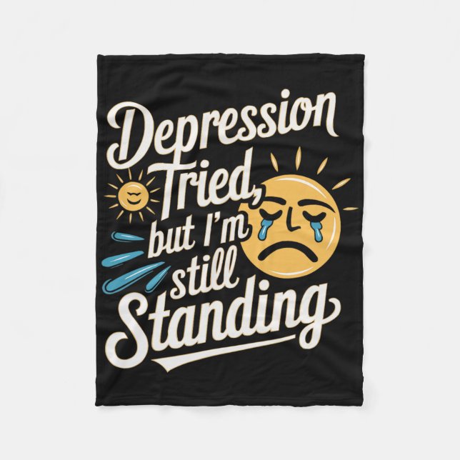 Suicide Awareness Depression Anxiety Mental Health Fleece Blanket (Front)