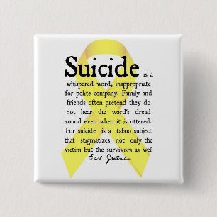 suicide awareness flair 15 cm square badge