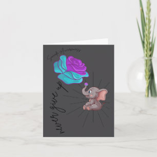 Suicide Awareness Flower Elephant Ribbon Graphic Card