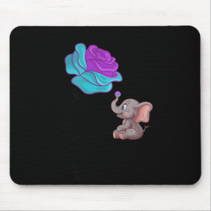 Suicide Awareness Flower Elephant Ribbon Graphic  Mouse Mat
