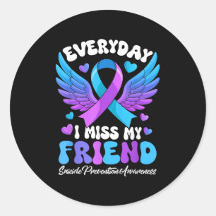 Suicide Awareness Friend Suicide Prevention Awaren Classic Round Sticker