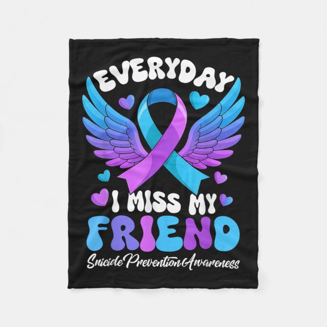 Suicide Awareness Friend Suicide Prevention Awaren Fleece Blanket (Front)