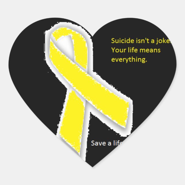Suicide Awareness Heart Stickers (Front)