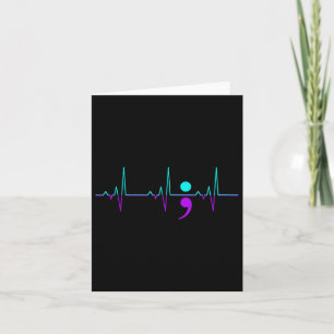 Suicide Awareness Heartbeat Happy Ribbon Support G Card