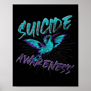 Suicide Awareness Hummingbird Suicide Prevention  Poster