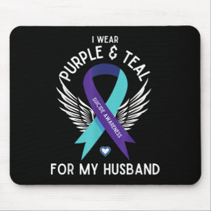 Suicide Awareness I Wear Teal And Purple For My Hu Mouse Mat