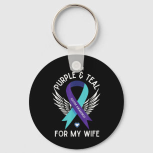 Suicide Awareness I Wear Teal And Purple For My Key Ring