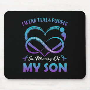 Suicide Awareness I Wear Teal and Purple In Memory Mouse Mat