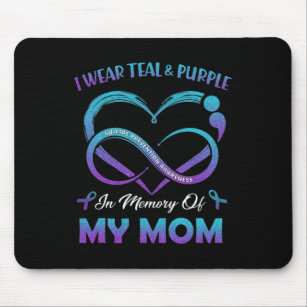 Suicide Awareness I Wear Teal and Purple In Memory Mouse Mat