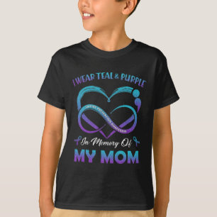 Suicide Awareness I Wear Teal And Purple In Memory T-Shirt