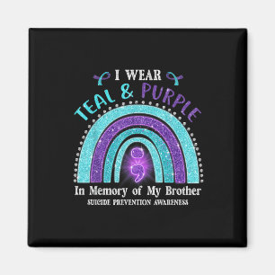 Suicide Awareness I Wear Teal Purple In Memory Of Magnet