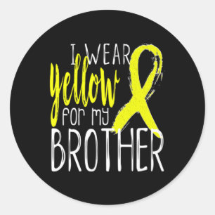Suicide Awareness I Wear Yellow For My Brother Classic Round Sticker