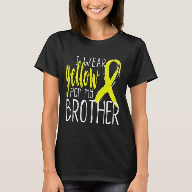 Suicide Awareness I Wear Yellow For My BROTHER  T-Shirt (Front)
