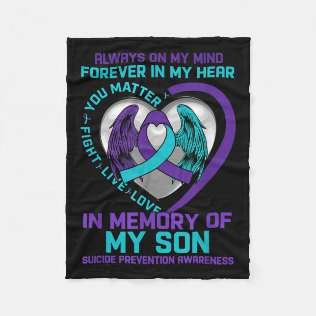 Suicide Awareness In Memory Of My Son You Semicolo Fleece Blanket (Front)