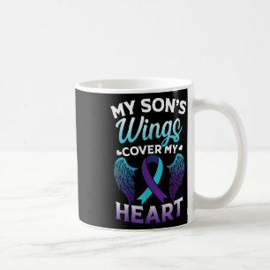 Suicide Awareness Memory Of Son Wings Cover Heart Coffee Mug