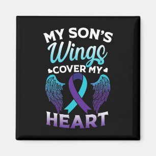 Suicide Awareness Memory of Son Wings Cover Heart  Magnet
