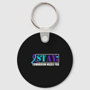 Suicide Awareness Mental Health Tomorrow Semicolon Key Ring