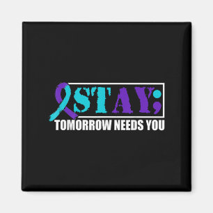 Suicide Awareness Mental Health Tomorrow Semicolon Magnet