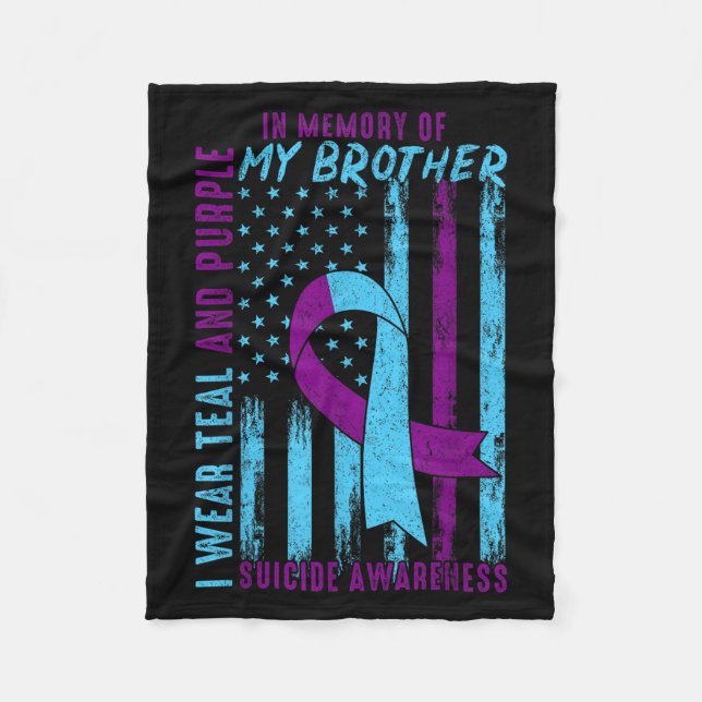 Suicide Awareness Month America Flag In Memory Of  Fleece Blanket (Front)