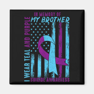 Suicide Awareness Month America Flag In Memory Of  Magnet