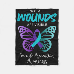 Suicide Awareness Not All Wounds Are Visible  Fleece Blanket