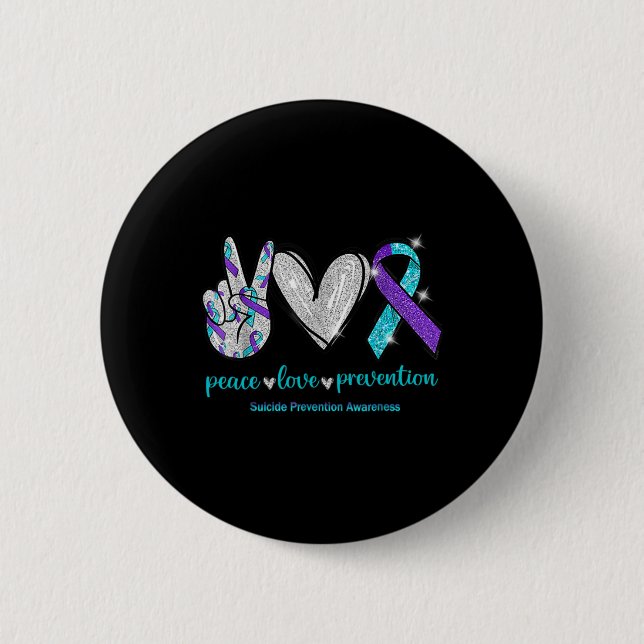Suicide Awareness Peace Love Prevention 1  6 Cm Round Badge (Front)