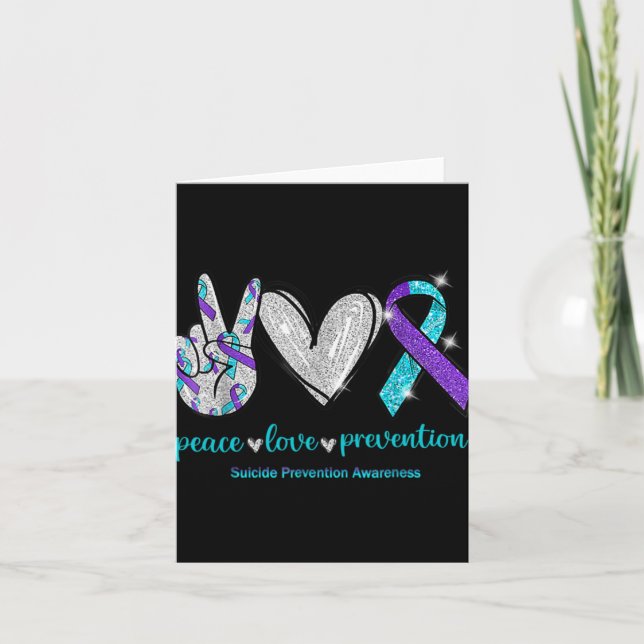 Suicide Awareness Peace Love Prevention 1  Card (Front)