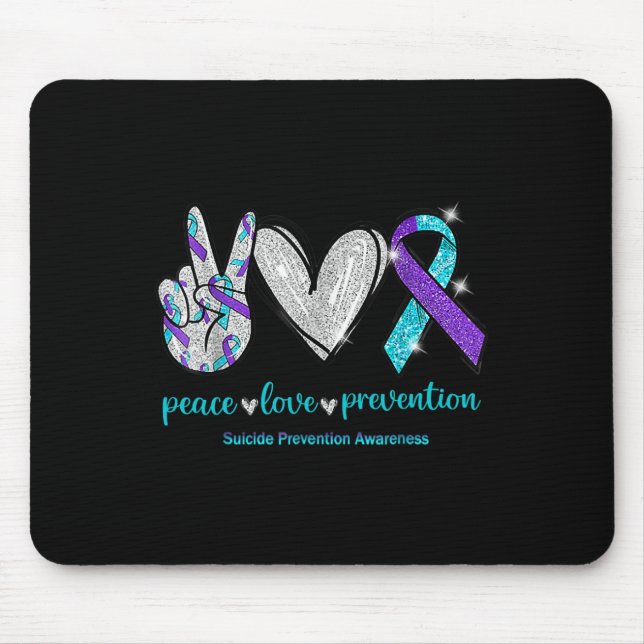 Suicide Awareness Peace Love Prevention 1  Mouse Mat (Front)