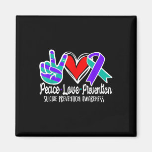Suicide Awareness Peace Love Prevention Purple Magnet