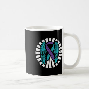 Suicide Awareness Prevention Angel Wings Teal Purp Coffee Mug