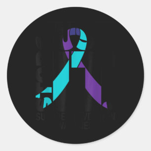 Suicide Awareness Prevention Black Text Classic Round Sticker