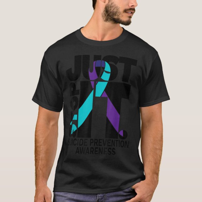 Suicide Awareness Prevention Black Text  T-Shirt (Front)