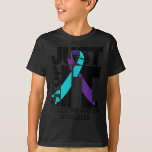 Suicide Awareness Prevention Black Text T-Shirt