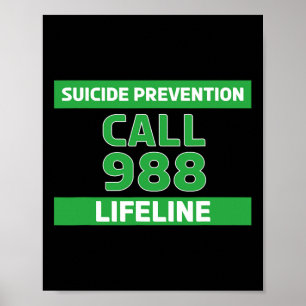 Suicide Awareness - Prevention Lifeline 988  Poster