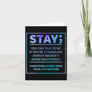 Suicide Awareness Prevention Semicolon Mental Heal Card
